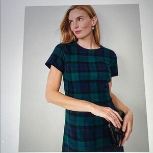 Ann Taylor Tartan Short Sleeve Dress